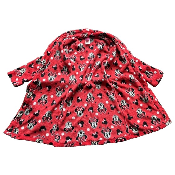 Girls DISNEY Minnie Mouse Red/Plush Robe Size 7/8 with tie belt - Picture 5 of 6